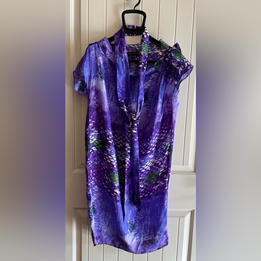 Adolfo Dominguez Purple And Green Mini Dress - image 1